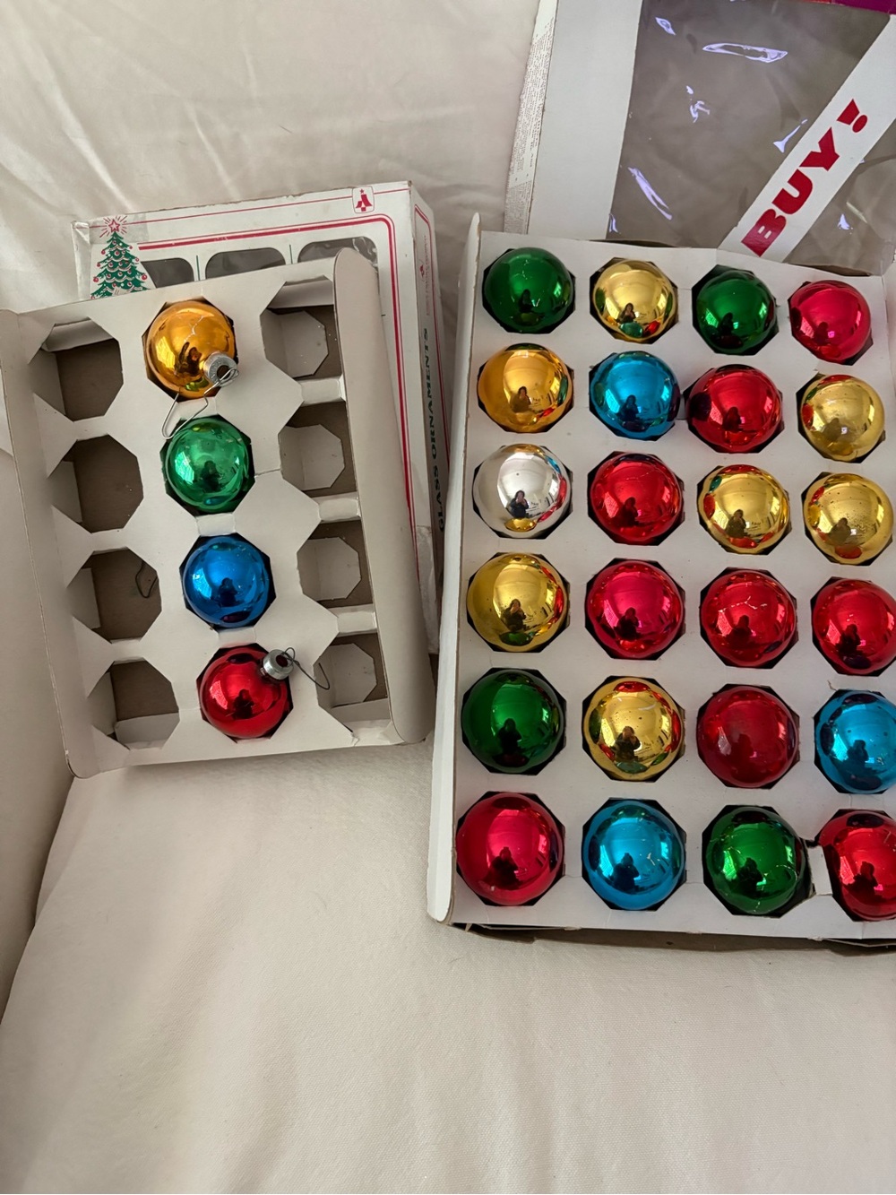 Assorted Vintage Shiny Glass Christmas Ornaments